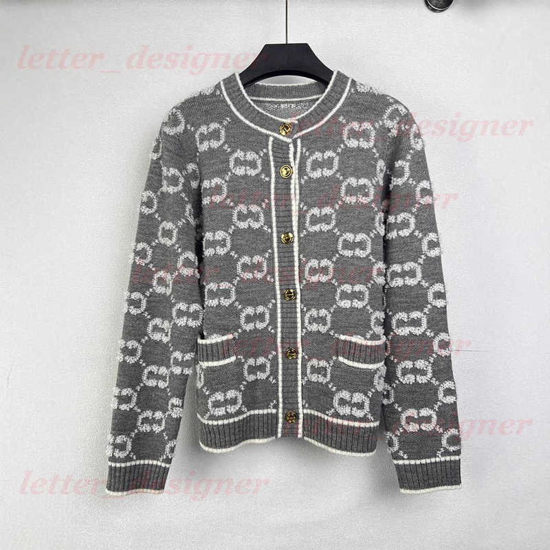 Designer Women's Jackets 25 Autumn New Knitted Long Sleeve Sweater Cardigan Jacquard Brand Button Cashmere Coat Women High-end Women's Fas
