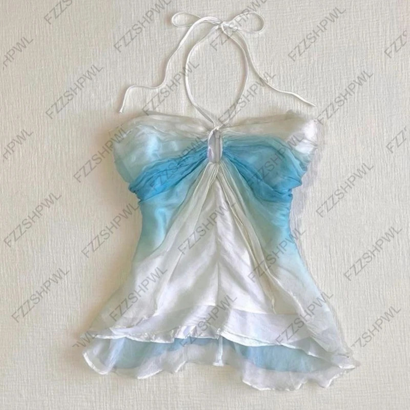 Solid color backless tube top hip-hop rock aesthetics Y2K short top punk urban mood girl fashion street retro casual womens top 250616