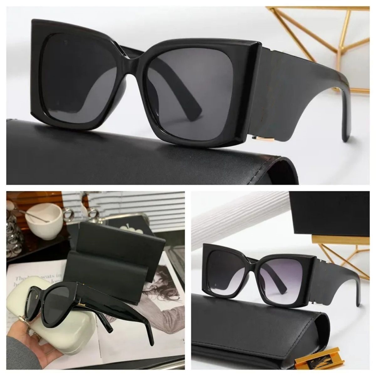 Designer Sunglasses letters Luxury glasses frame letter lunette sun glasses for women men oversized polarized senior shades UV Protection Eyeglas-image-942981244