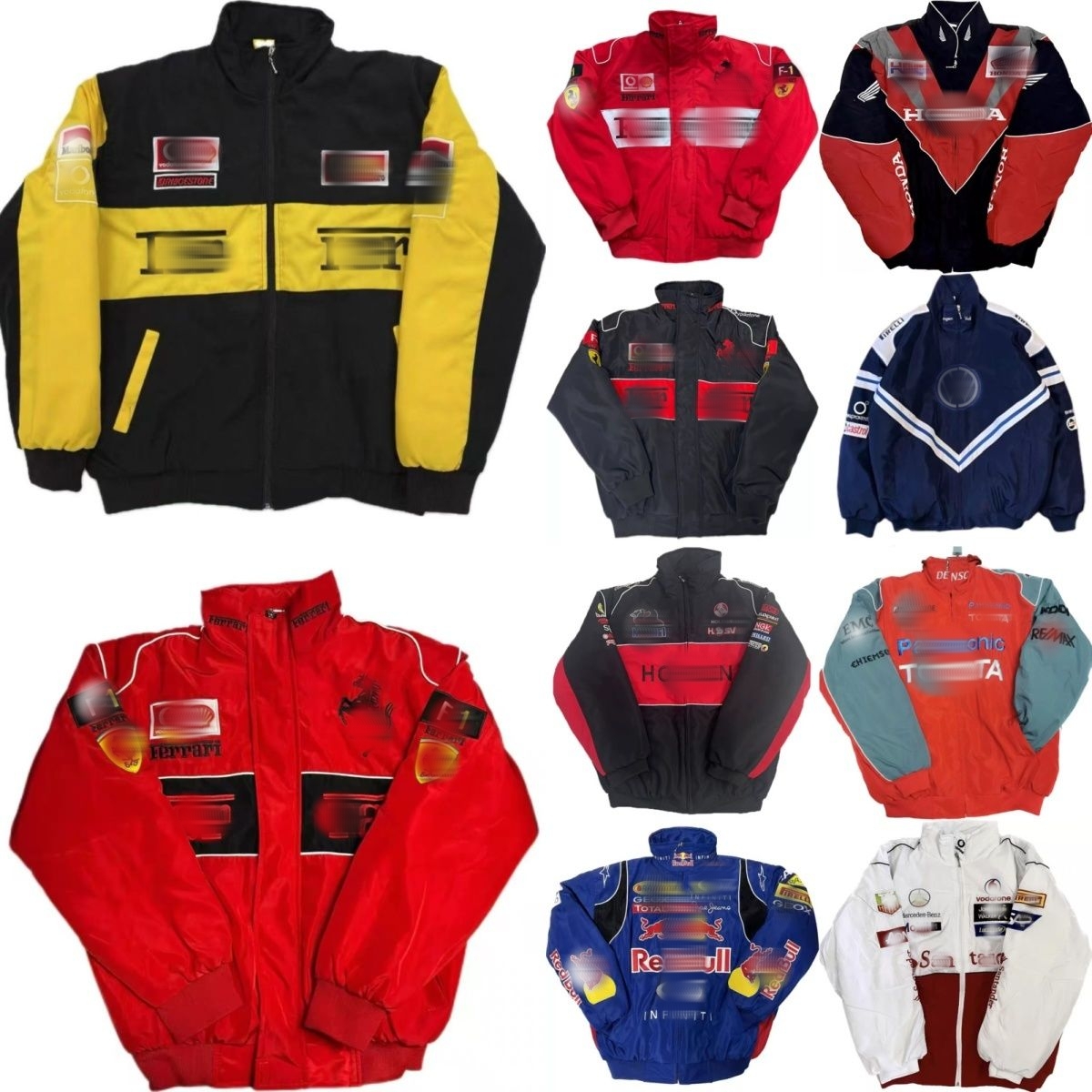 Veste pour hommes Formule One Costume de course vintage hiver F1 Motorcycle Team Rider Ventières de voitures surdimensionnées surdimension