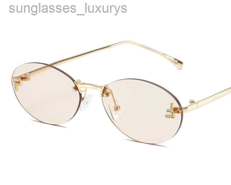 Designer frame sunglasses new fashion personality glasses featuring Elliptical F letter dot diamond sunglasses 1 GEHN JWRN