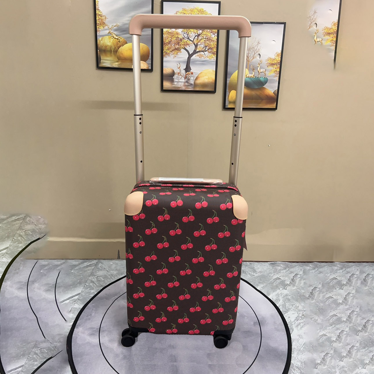 20 inch Luggage Flowers Retro Designer Suitcase Universal Wheel Fashion Boxes Luxury Trolley top quality Boarding Case-image-1099413002