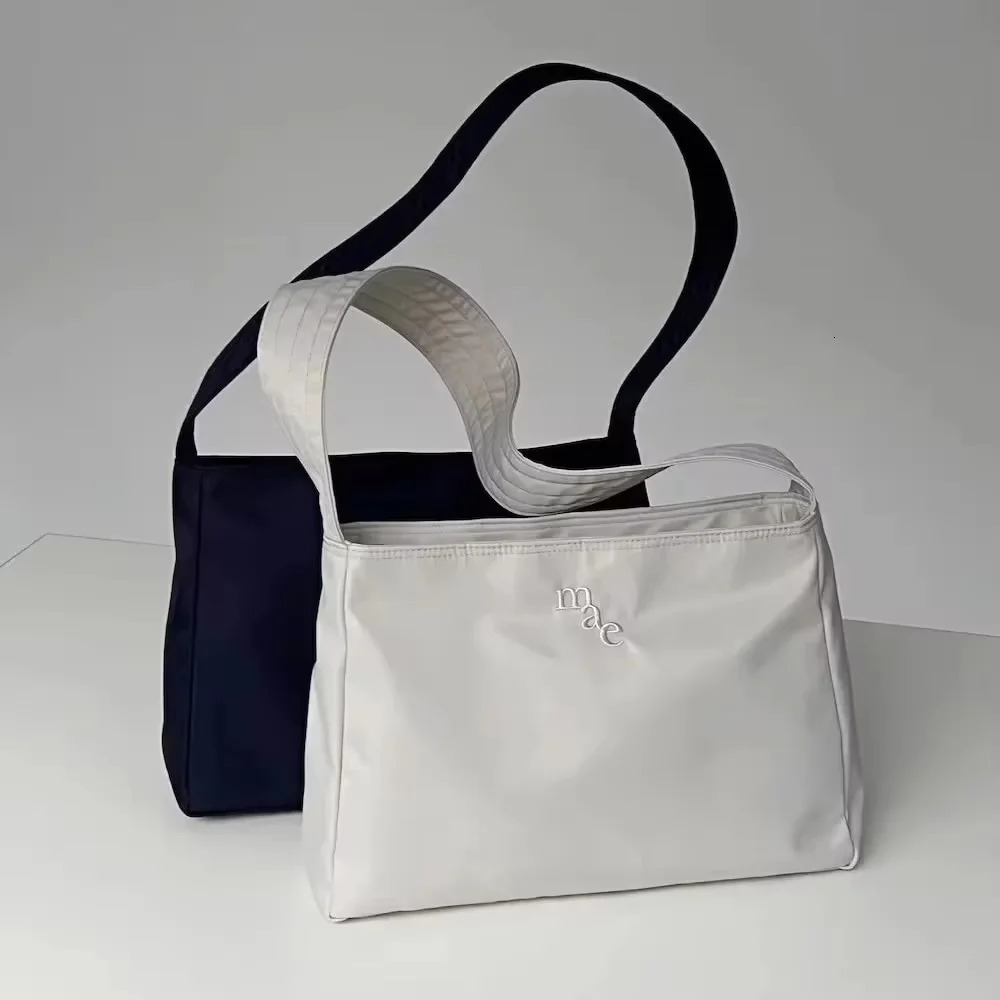 Korean Mucu Ebony Fashion Tote Bag muchandebony Underarm Nylon Embroidered Handbag for Womens Shopping Simple Shoulder Bag 250616