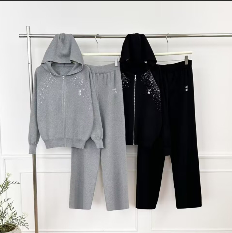 tracksuit women designer Hoodie women brand spring two piece set fashion letter logo ladies Long sleeved pullover knitted sweater girl Knitte