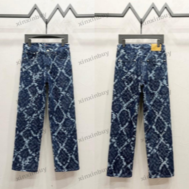 xinxinbuy hommes femmes designer jeans pantalon pelle de serpent lettre jacquard tie-dye motif de denim paris sets pantalon décontracté pantalon