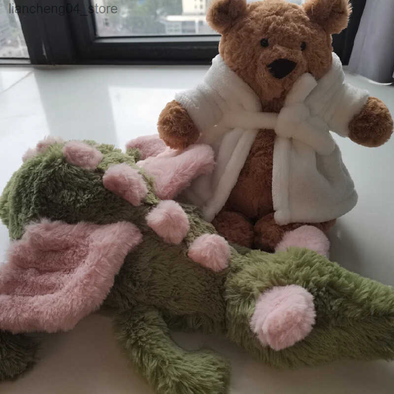 60cm Cart Dragon Bathrobe Bear Plush Toy With Wings Rainbow Long Dragon Plush Toy Pillow Gifts For Boy And Girl Room Decoration y2506175UU1-image-1063051266