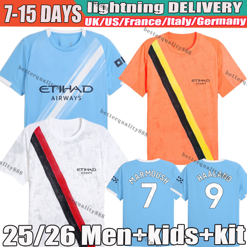 HAALAND FODEN DE BRUYNE Soccer Jerseys Mens Kids Player Version 2025 Football Shirts Rodrigo Grealish Bernardo Gvardiol Doku City Kit