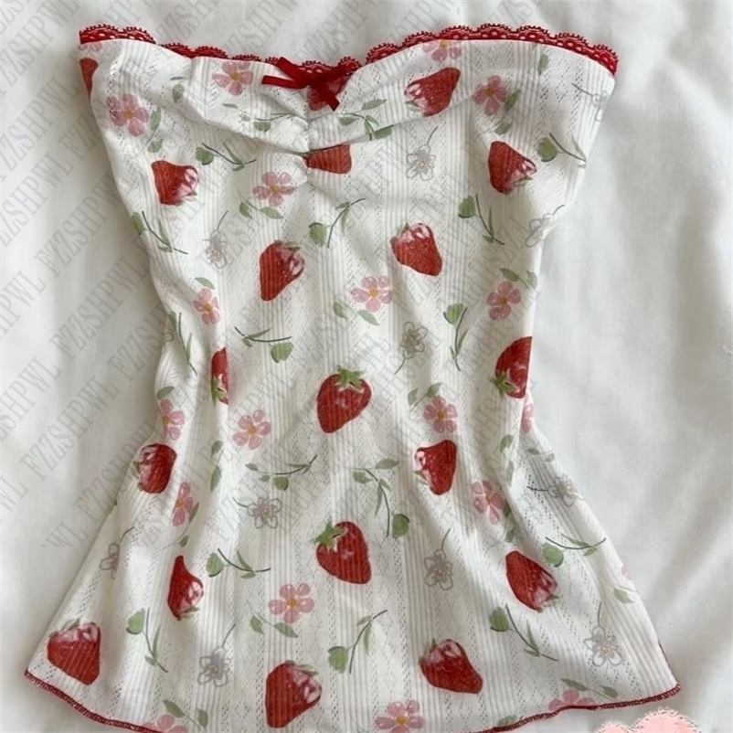 Cute Harajuku Women Tank tops Maiden Lace Clothing Y2K Classic Sweet Crop Tops Camisole Artsy Chic Sleeveless Slim Singlet 250616