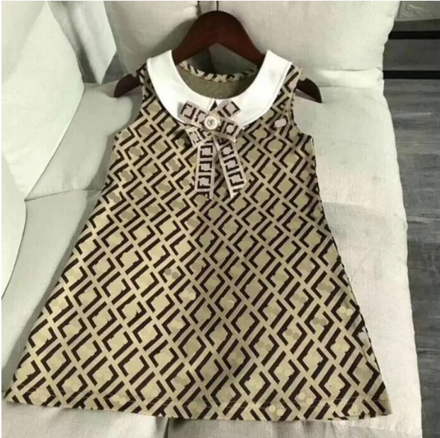 Robe sans manches d'été pour bébés filles avec des lettres de noeud papillon
