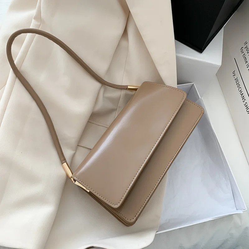 Simple Shoulder Bag For Women PU Leather Armpit Bag Solid Color Lady Handbag Casual Girls Small Square Bag sac bolso mujer 250616