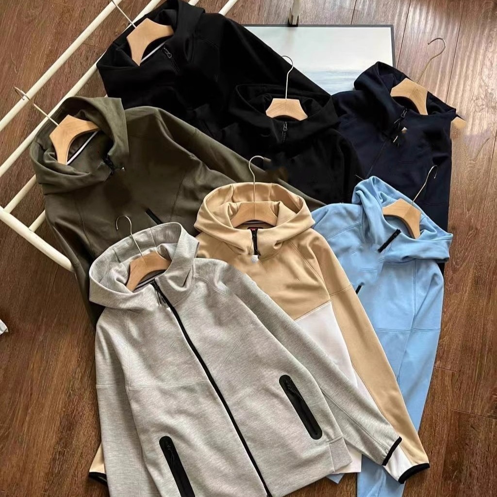 Jacket Spring Autumn Winter New Loose Training Windproof Hooded Knitted Sports Sports Jacket Zipper Cardigan