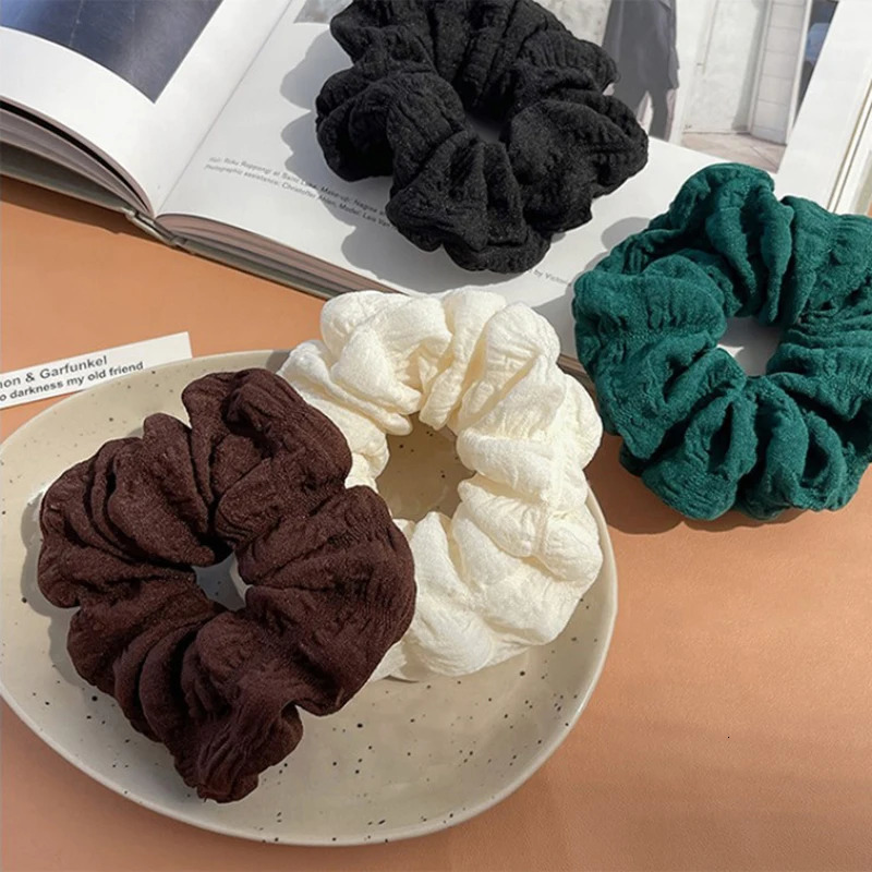 Winter Soft Hair Scrunchies Solid Color Hair Band for Girls Ponytail Holder Rubber Bands Hair Ties Hair Accessories for Women 250612