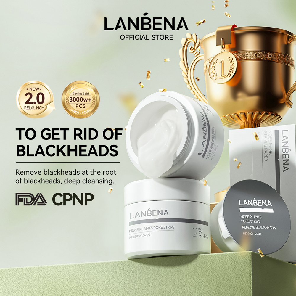 LANBENA New Nose Plant Pore Strips 2.0 Upgraded Blackhead Removal Mask Cream Deep Cleansing Facial Pores 2% BHA Cleaning Easier-image-1062469347