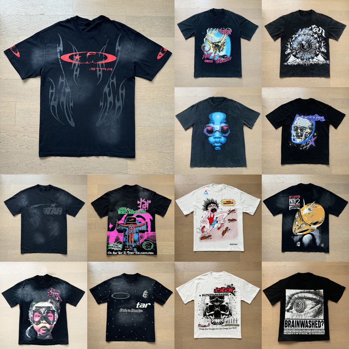 mens shirt designer shirts Mens Y2k Graffiti Letter tee Skulls Hip Hop Harajuku Sweatshirts Pullover short Sleeve shirts US size S-XL-image-926513533