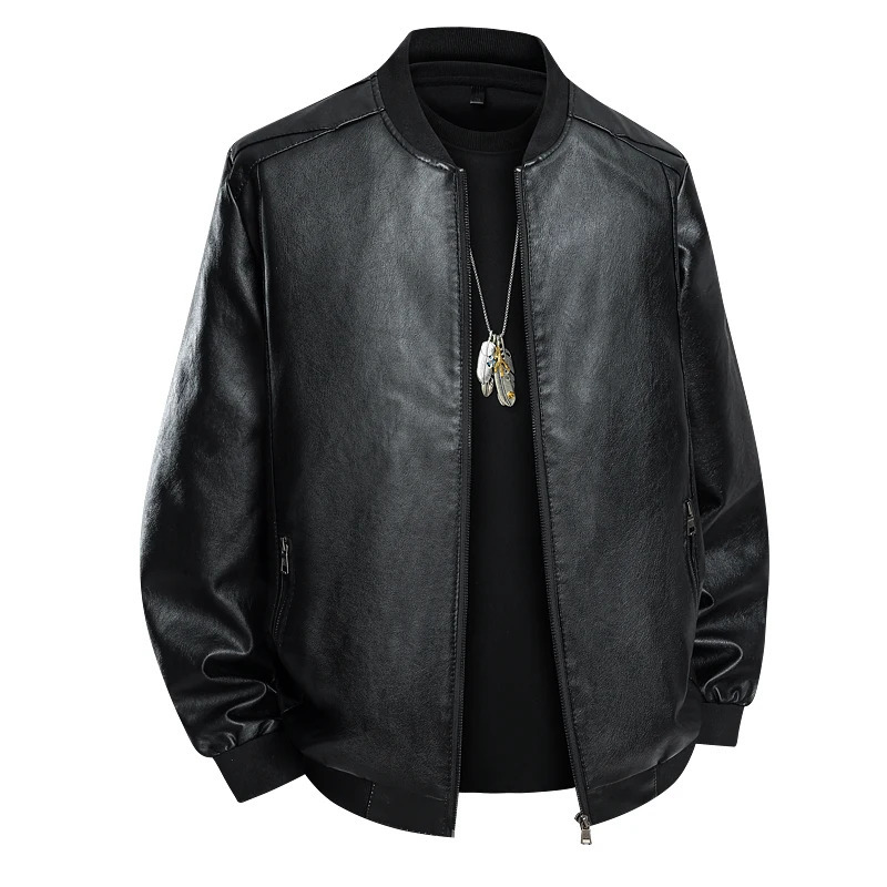 M-8XL Punk Style Large Size Men Leather Jacket Mens PU Business Fashion Casual Trend Spring Autumn Mens Leather Jacket 250616