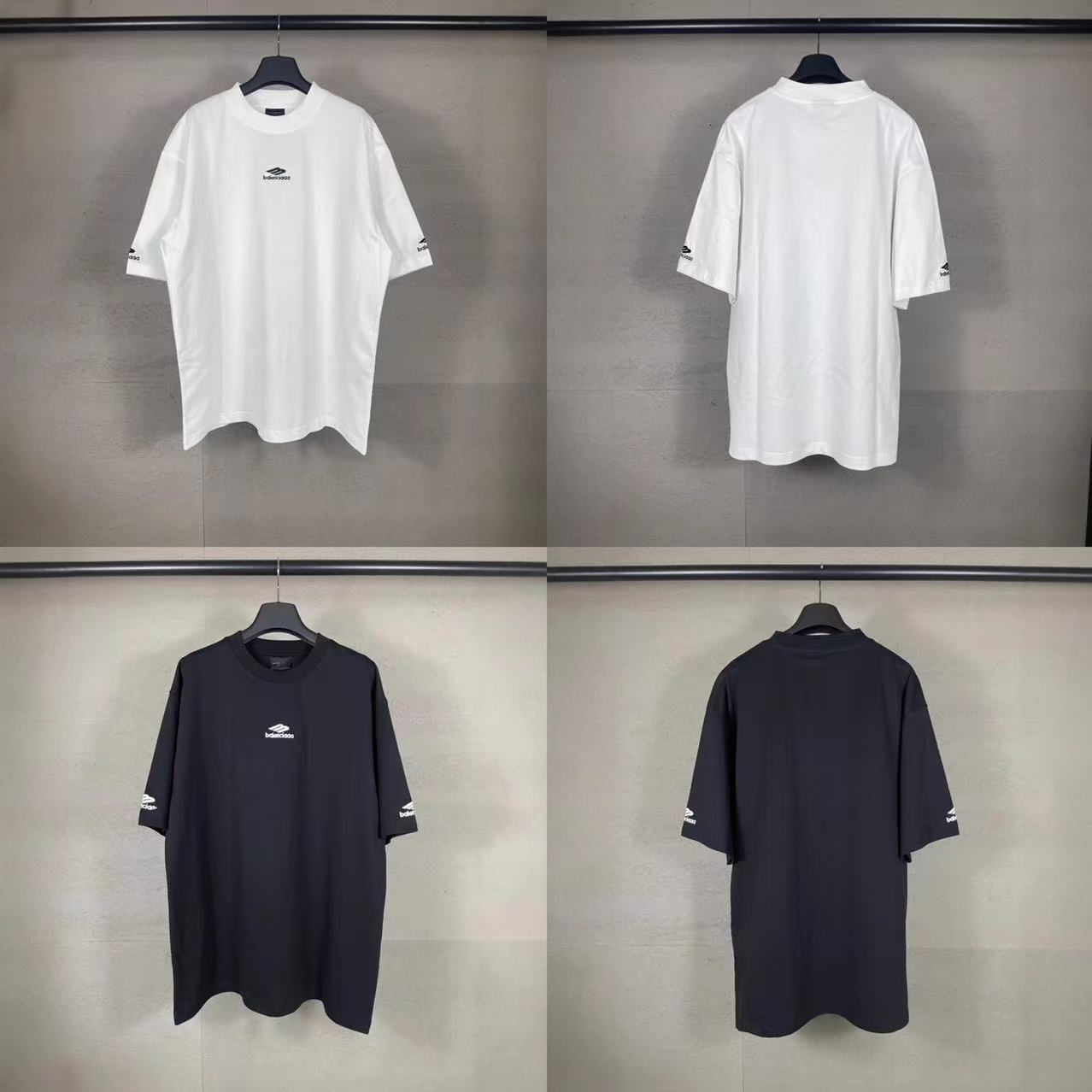 Classic 3M letter embroidered short sleeved summer mens and womens T-shirt on the chest front back left and right