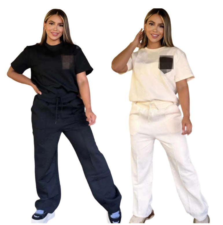 Summer NEW Women's Tracksuits Luxury brand Casual Suit T-shirt pants 2 Piece Set designer Tracksuit