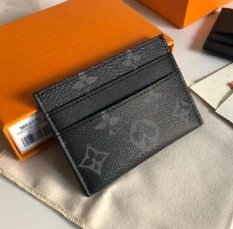 Designer Card Holder Wallet Short Case Purse Quality Pouch Quilted Genuine Leather Womens Men Purses Mens Key Ring Credit Coin Clutch Mini Bag Brown
