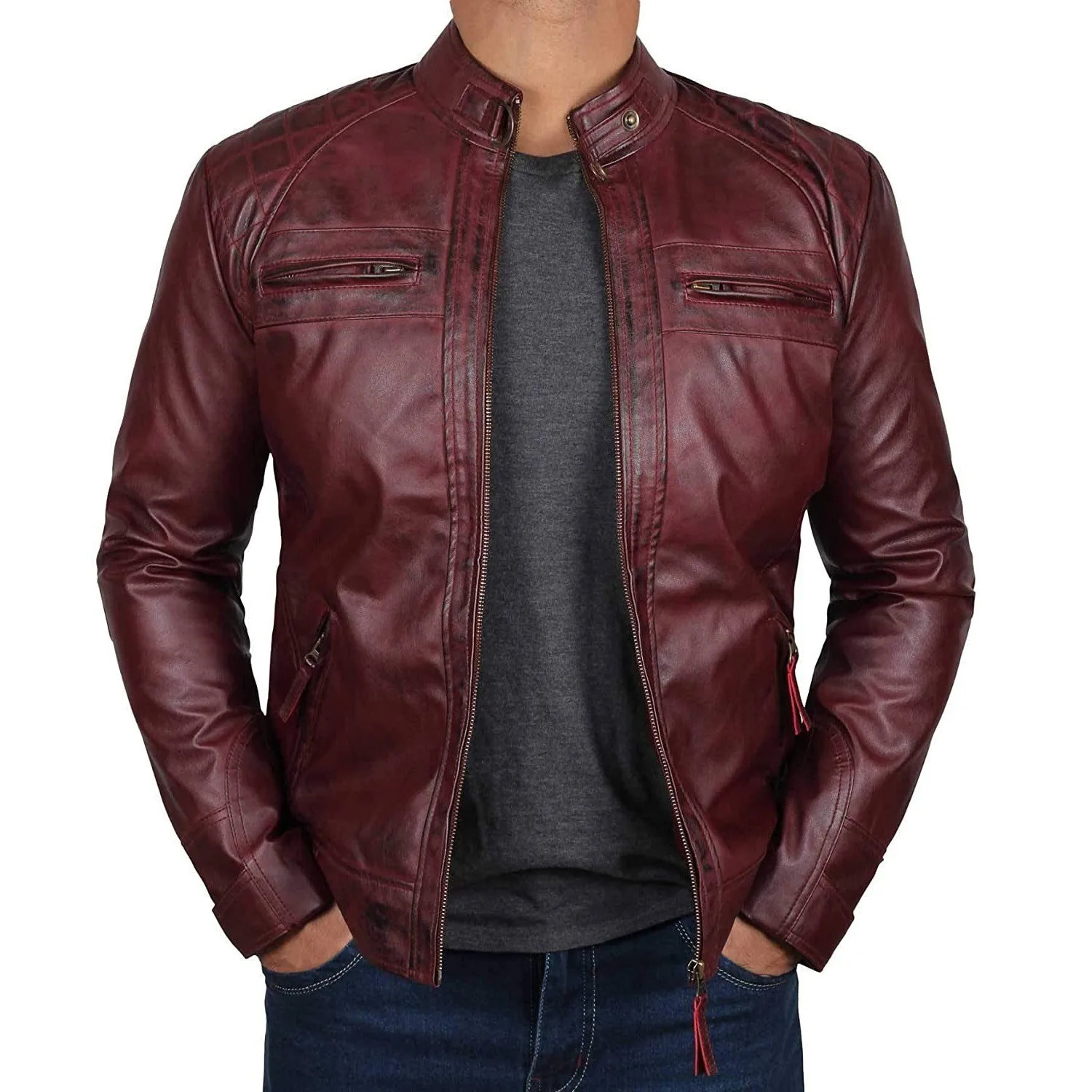 High Quality PU Coat Autumn Leather Jacket Men Slim Casual Moto Biker Stand Collar Solid Korean Jakcets 250617