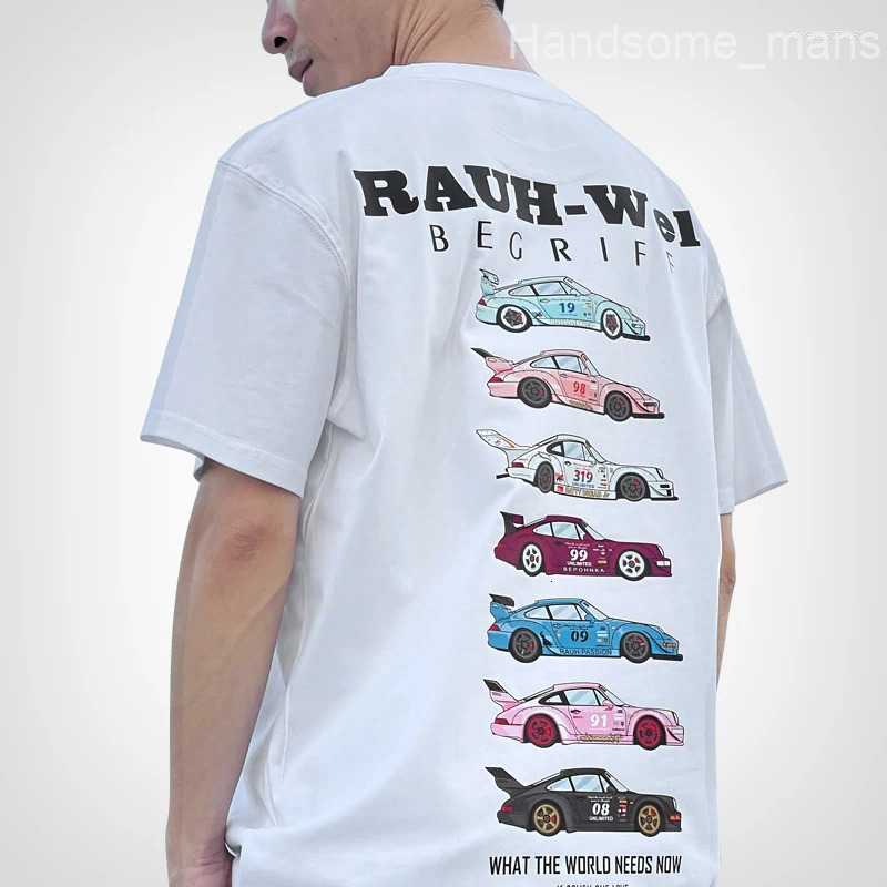 Mens T Shirts RWB 911 Modified Car T-shirt Bay Shore Idlers Theme Hellaflush Womens Short Sleeve Couples Same Style