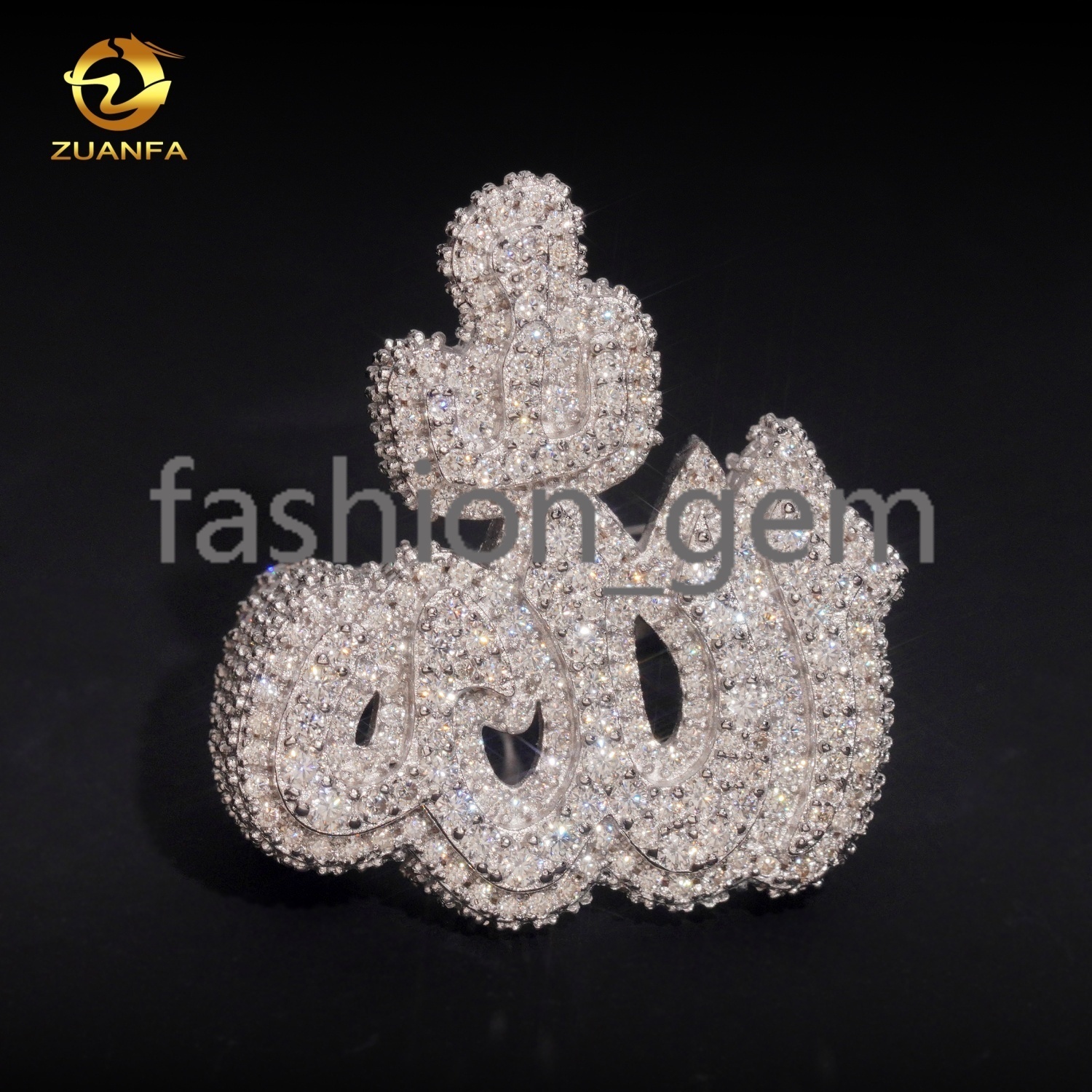 Pass Diamond Tester Ring Baguette Hip Hop Style Iced Out VVS Moissanite Jewelry Custom 925 Sterling Silver Diamond Allah Rings