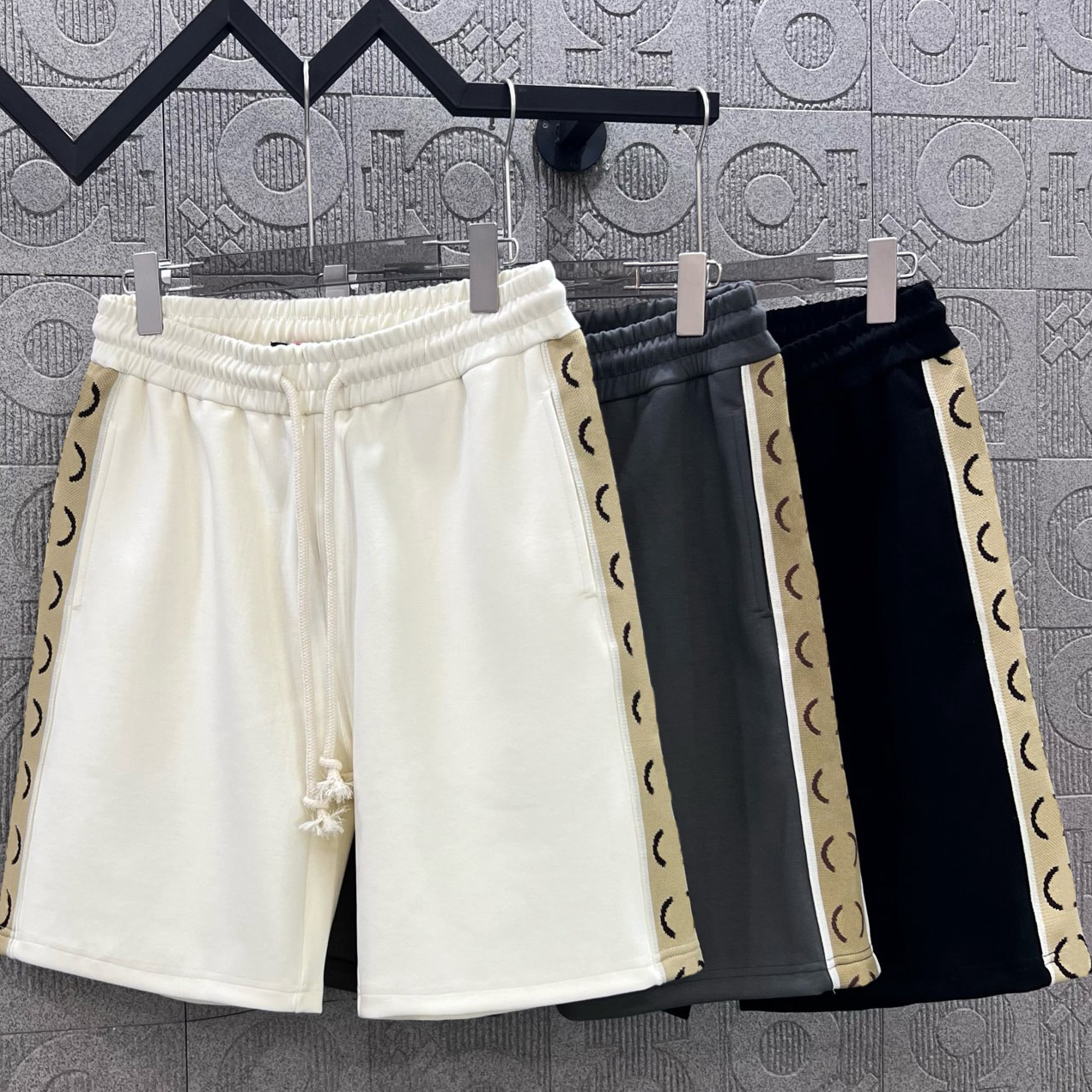 Short pour hommes de haute qualité, shorts de lettre Jacquard en coton pur à la mode, shorts de jogging sportif décontracté, shorts lâches en lac