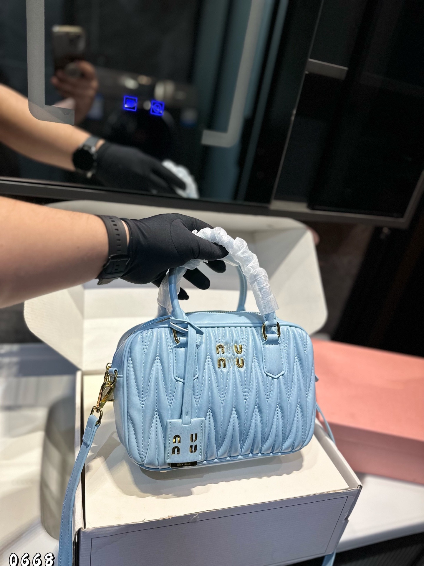 AAA Design bag New style pleated Boston bowling lambskin Miss Qianjin hand-held small square bag shoulder crossbody women's bag