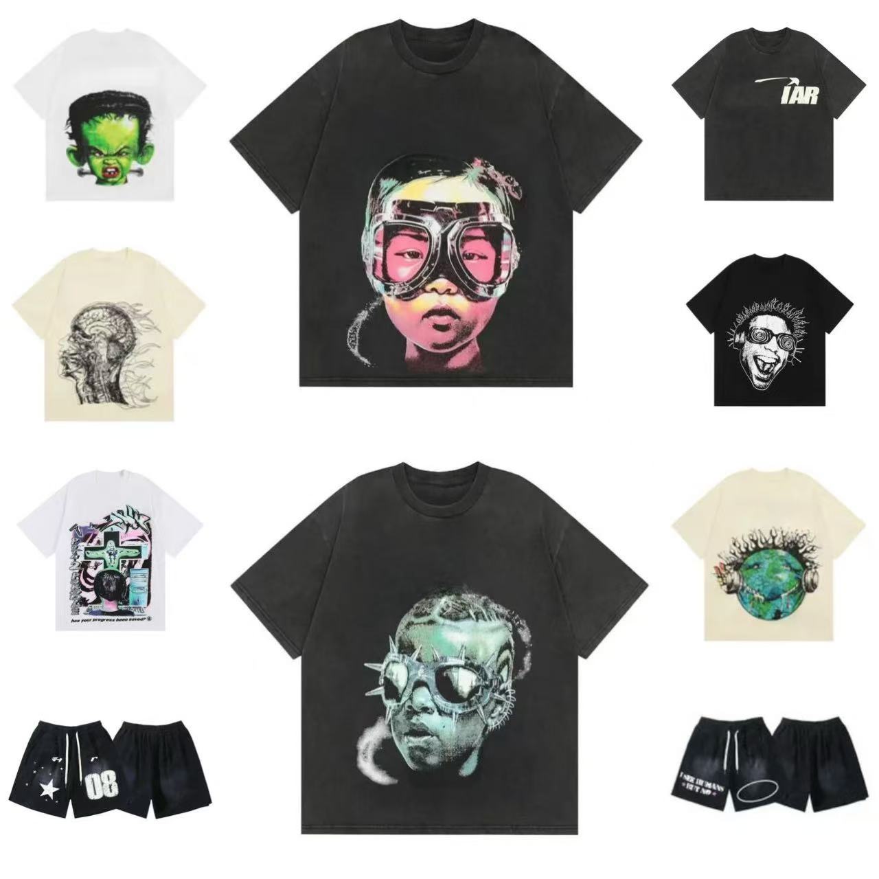 2025 Designer Star T Shirt Casual Pure Cotton With High Quality Graphic Shirt With Monogrammed Print Short Sleeve Top Mens Hip Hop shorts