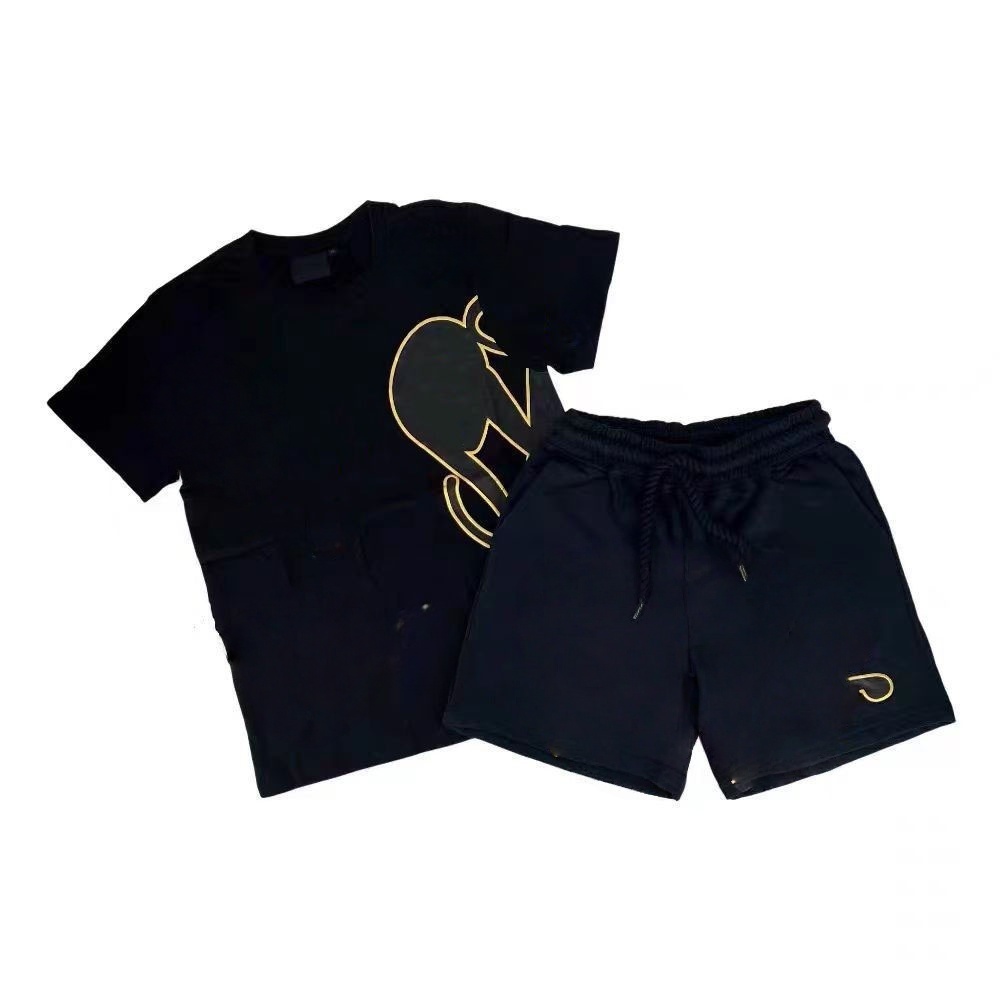 Men shorts designer t shirt polo shirt Y2K Suit Tracksuit Mens Hip Hop Letter Print Oversized Short Sleeves T Shirt Shorts Pants Two Piece Set tr