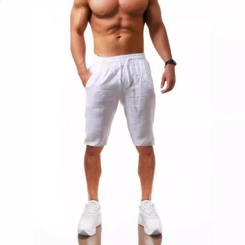Jogging Pants for Mens Summer Casual Sports Cotton and Linen Shorts Breathable Shorts 250614