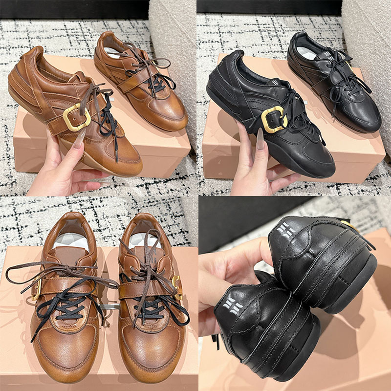 Fashion Show SL leather Casual Sports Shoes For Womens New Arrival Vintage effect Bicolor Leather cotton laces elaborate unique Luxury designer shoe