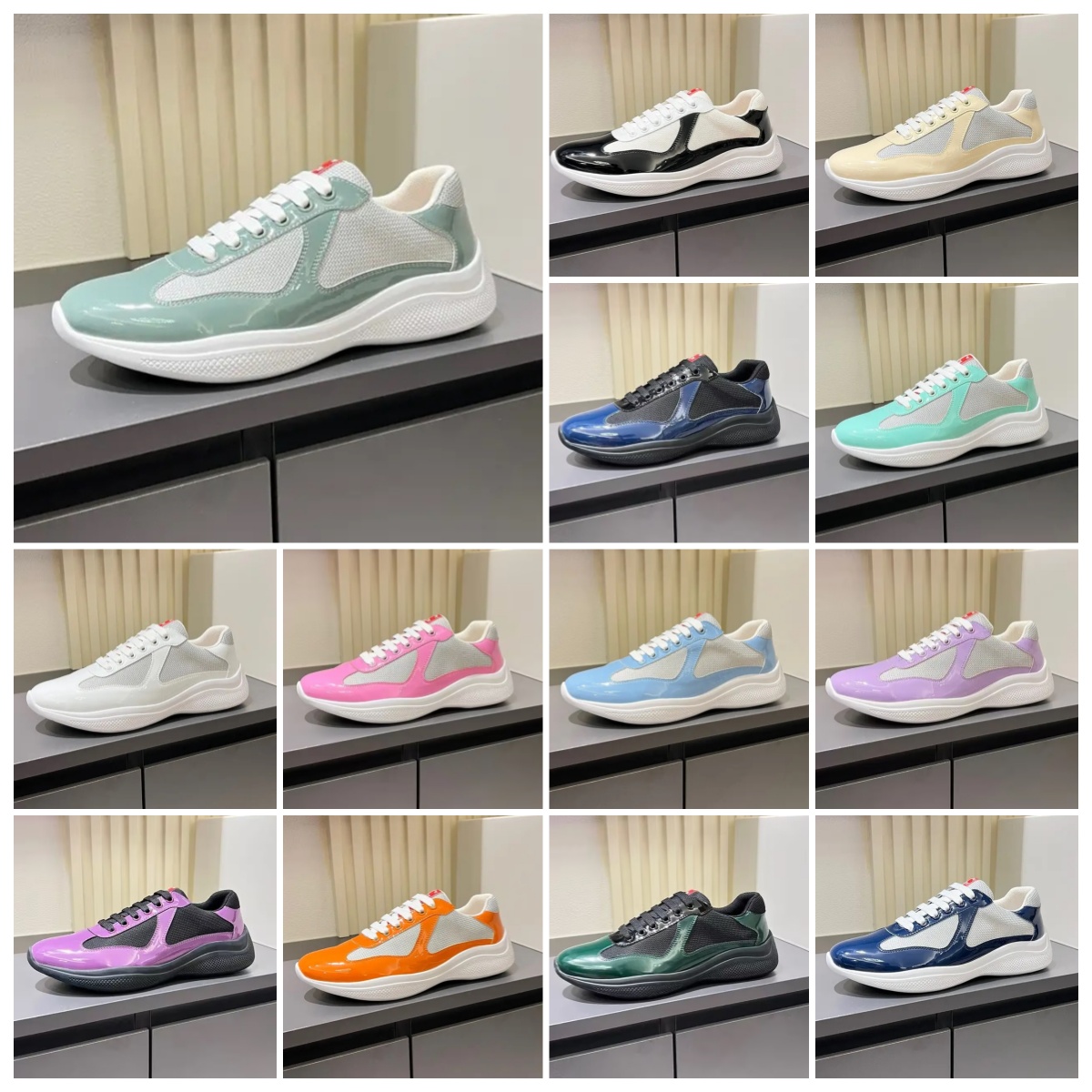 Designer casual shoes Americas cup Mens shoes glossy leather shock absorbing light business commute size 38 - 47 free shipping