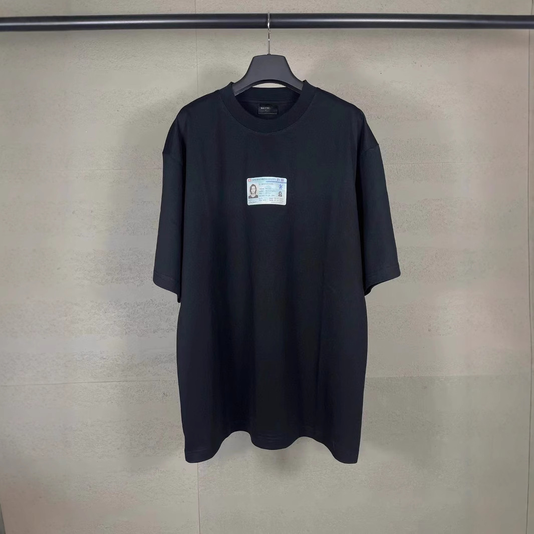 Summer Card Digital Print Heavy Craft Round Neck Casual Short Sleeve T-Shirt