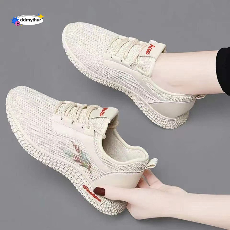Spring and Summer New Women's Versatile Mesh Casual Fashion Sneakers Flyknit Breathable Comfortable Shoes ddmythur