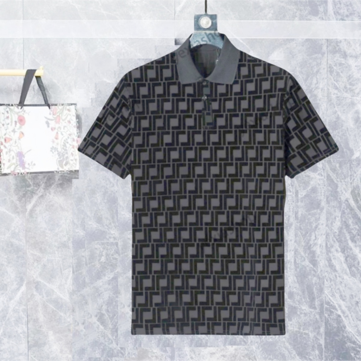 2025 SS Designer t shirt mens polo shirt designer polos shirts for man fashion printing pattern clothes clothing tee black and white mens tshirt asi