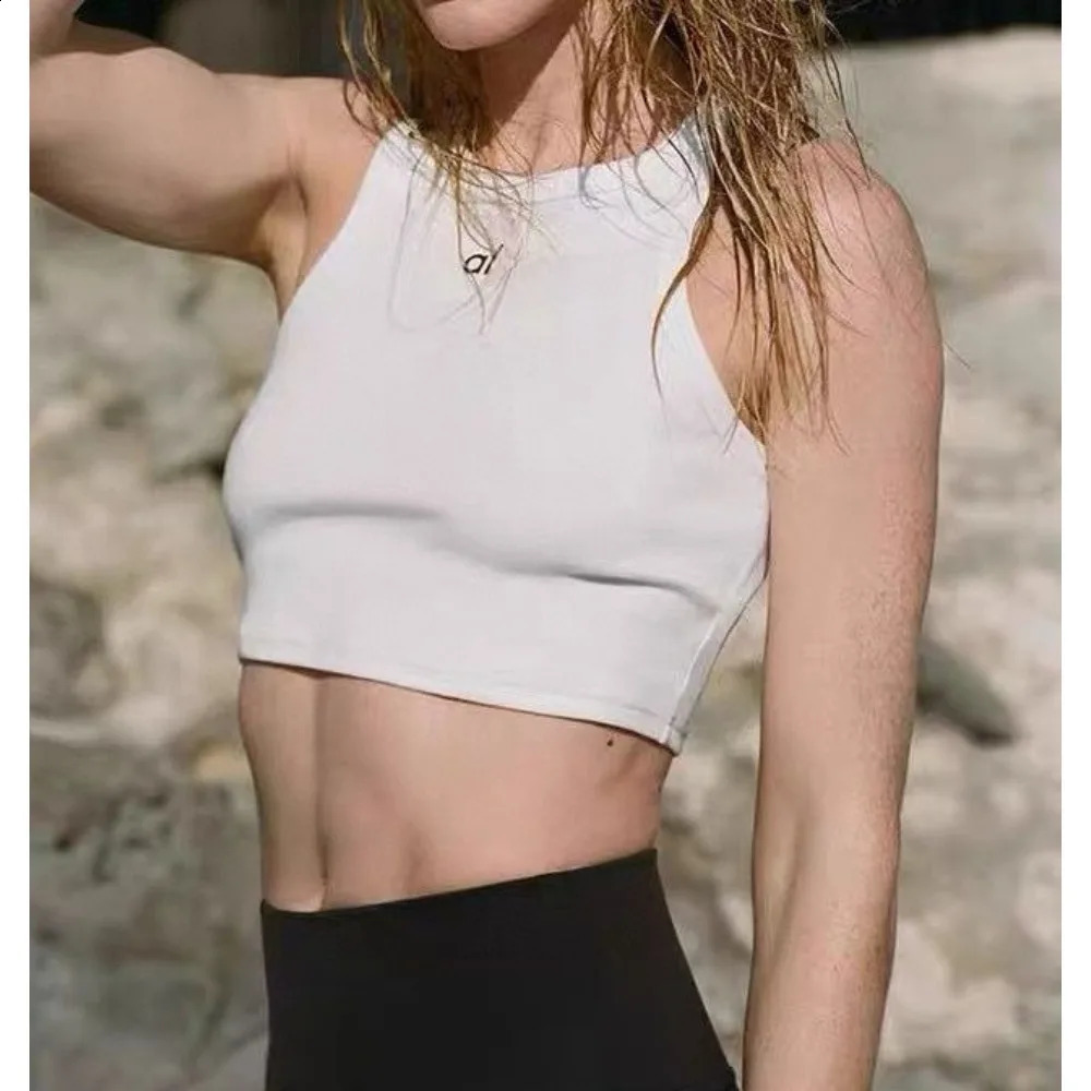 Women Tank Top High Quality Ins White Soft Light Printing Al Vest for Thread Elastic Breathability 250612