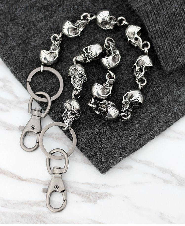 Designer Keychains Keychains Mens Waist Key Chain Metal Vintage Hip Hop Gothic Punk Skeleton Pants Trousers Jean Biker Wallet Ring Keychains Keychai