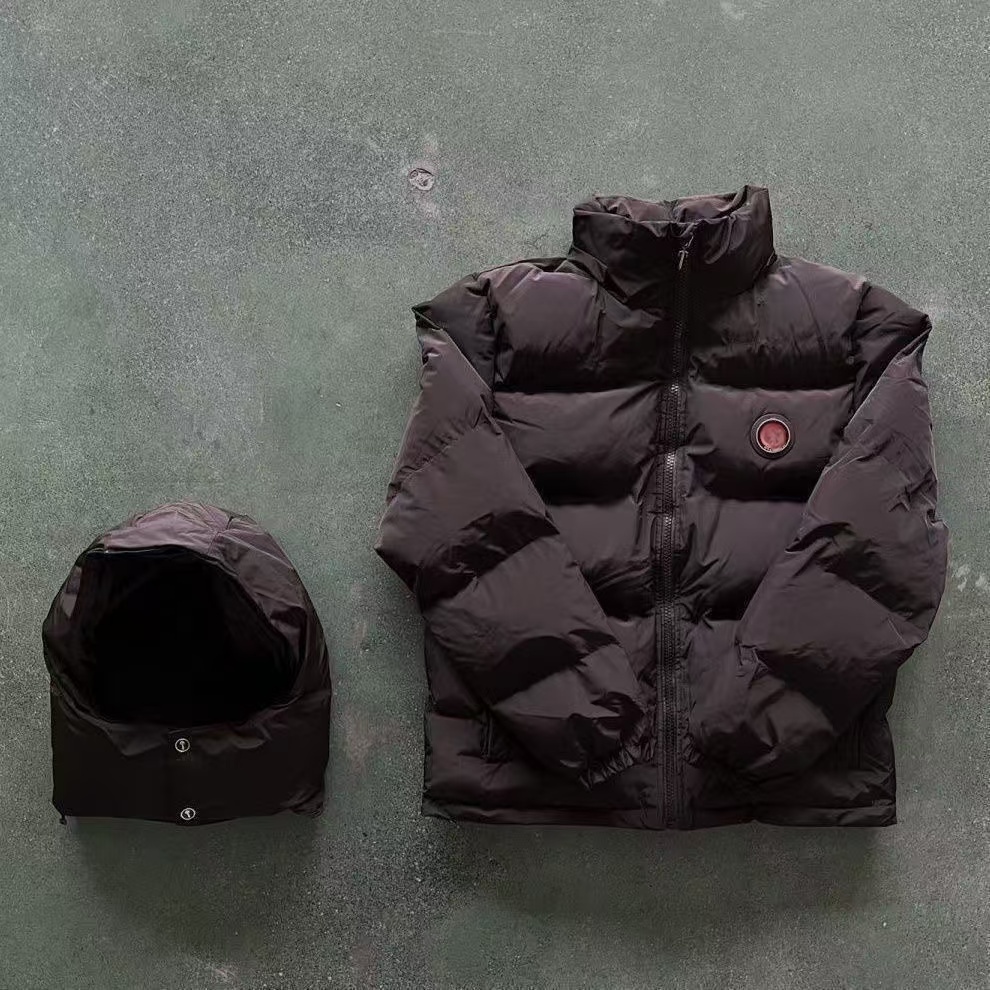 Trapity Starity Puffer Detachable Hood Jacket London Designer Shooters Down Coat Men Y2k Streetwear Windproof Embroidery Letter Badge Thick Warm Win