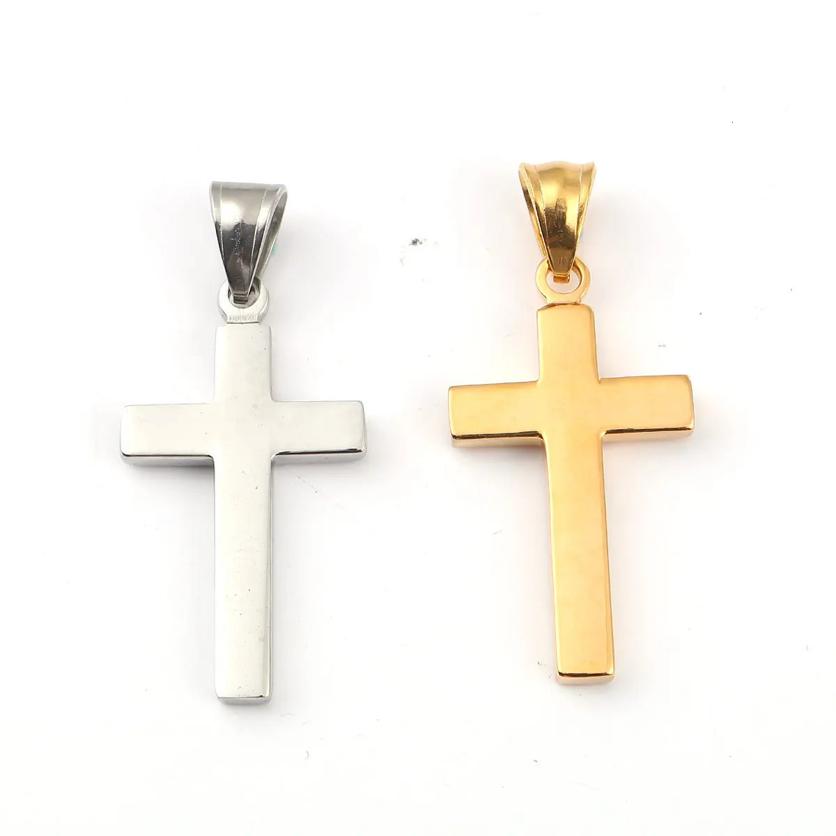 316L Stainless Steel Cross Pendant Gold Color Charm Pendants For Bracelets Necklaces Jewelry DIY Making Findings 1 Piece250616