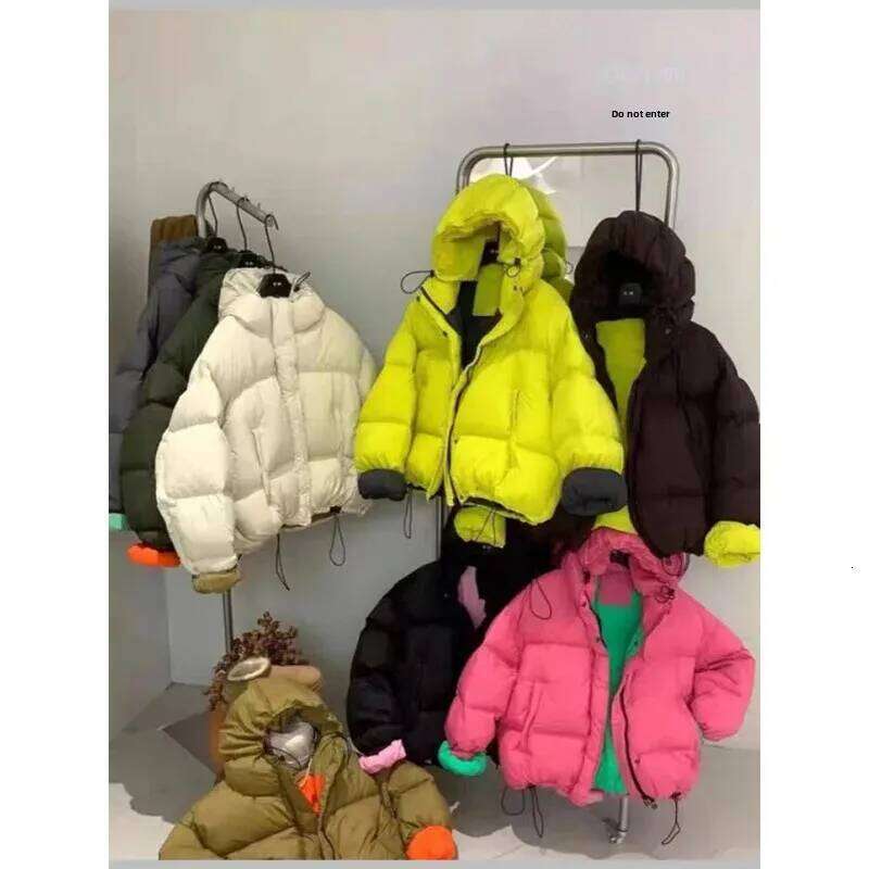 Trendy Women's Loose-Fit Coat In Candy Colors Thickened Warm Winter White Duck Down Jacket Long Sleeves