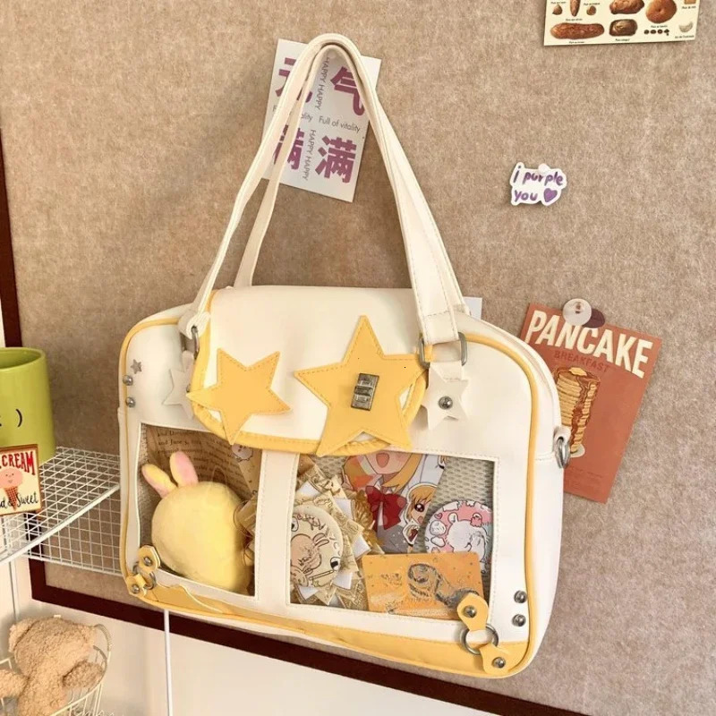 Y2K Trendy Star Ita Bag Lolita Girl Transparent Pocket Fashion Crossbody Womens DIY Display Shoulder Cute Purse Handbag 250614