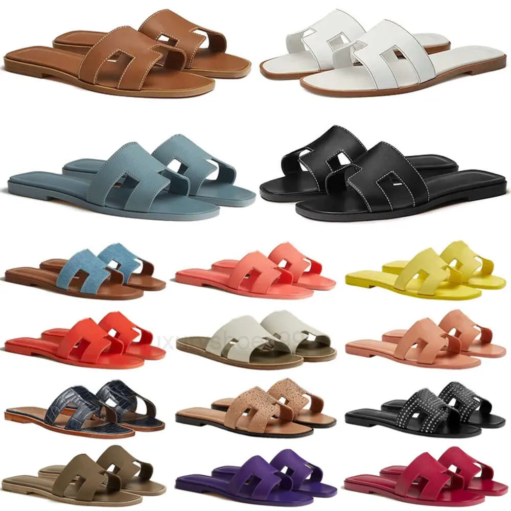 Designer Slides Sandals Women Beach Slippers Genuine Leather Cartoon Big Classic Brand Luxury Summer Flip Flops Men Women Ladies Sexy Slipper-image-979376430