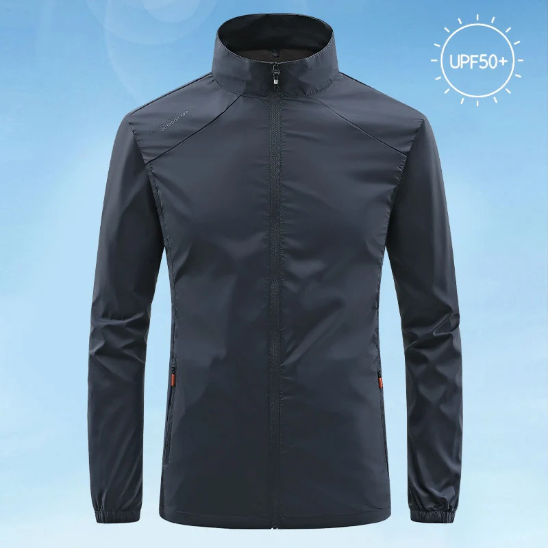 Running Jacket Ultra Light Mens Summer Casual Zipper Placket Soft Skin Windbreaker Street Motorcycle Fishing Sunscreen Suit 250616