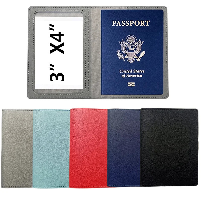 PU Leather Passport Cover Luggage Tag Plain Blank No Text Design Solid Color Travel ID Accessory Holder Tag 250614