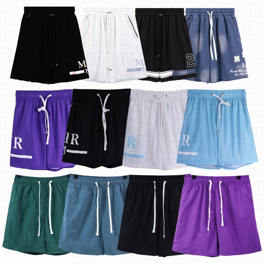 Mens amirishort Short Mens Designer Shorts for Men Basketball Woman Womens Short Man Relaxed Loose Knee Length Letter Casual Streetwear Beach Stripe