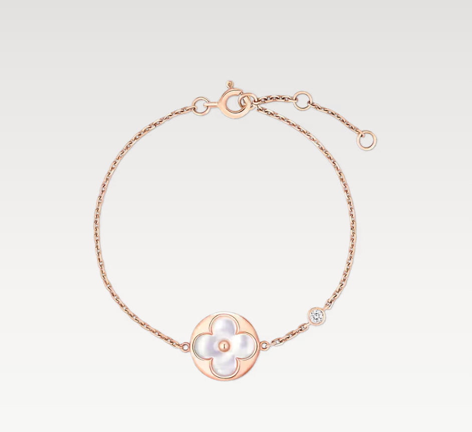 With BOX EU US Popular Designer Charm Bracelets Rose Gold Colors White Flower Diamond Fashion Bracelet For Women Birthday Party High Quality Jewelry