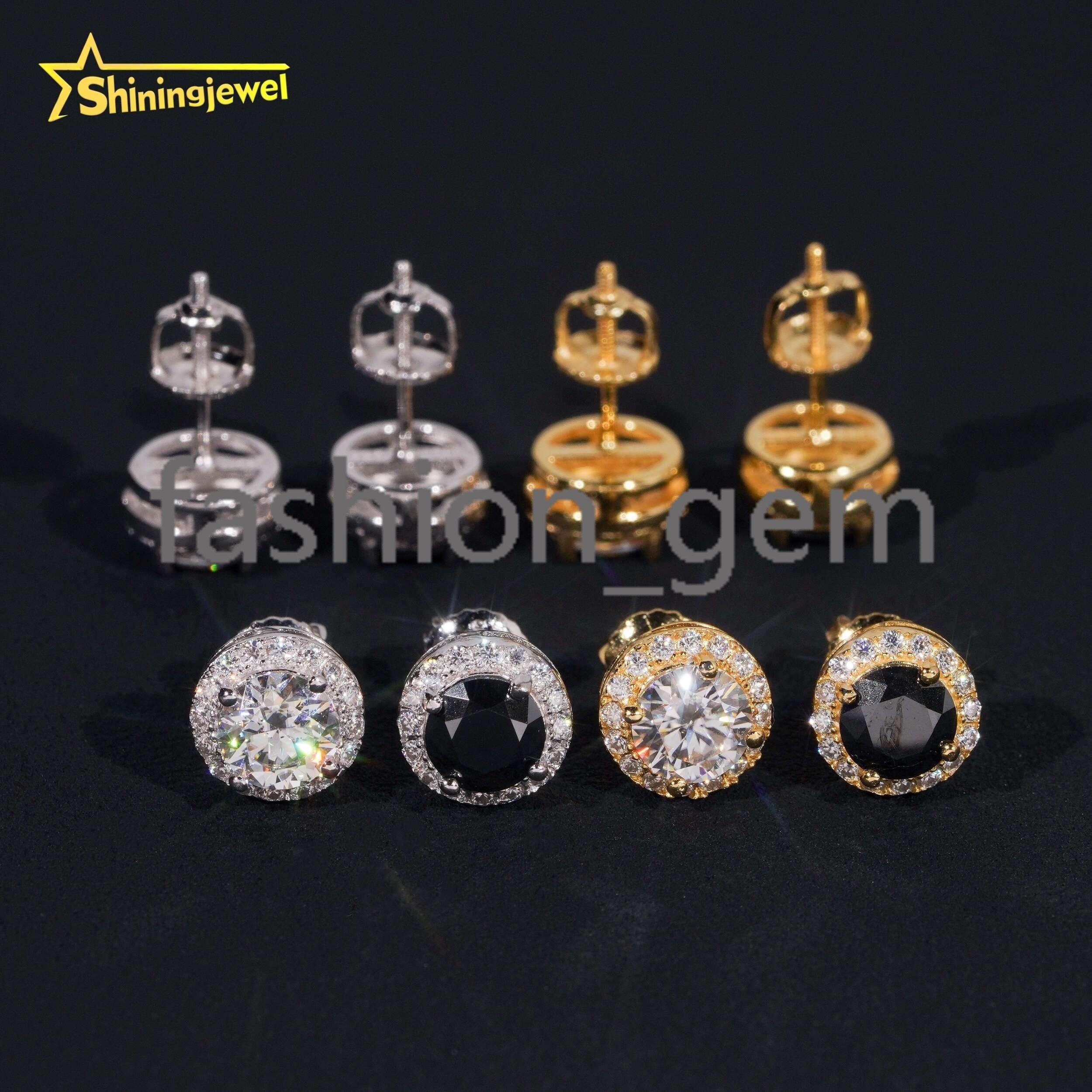 Ready to Ship Best Hot Selling Pass Diamond Tester Hip Hop Jewelry 925 Sterling Silver VVS Moissanite Stud Earrings 6mm