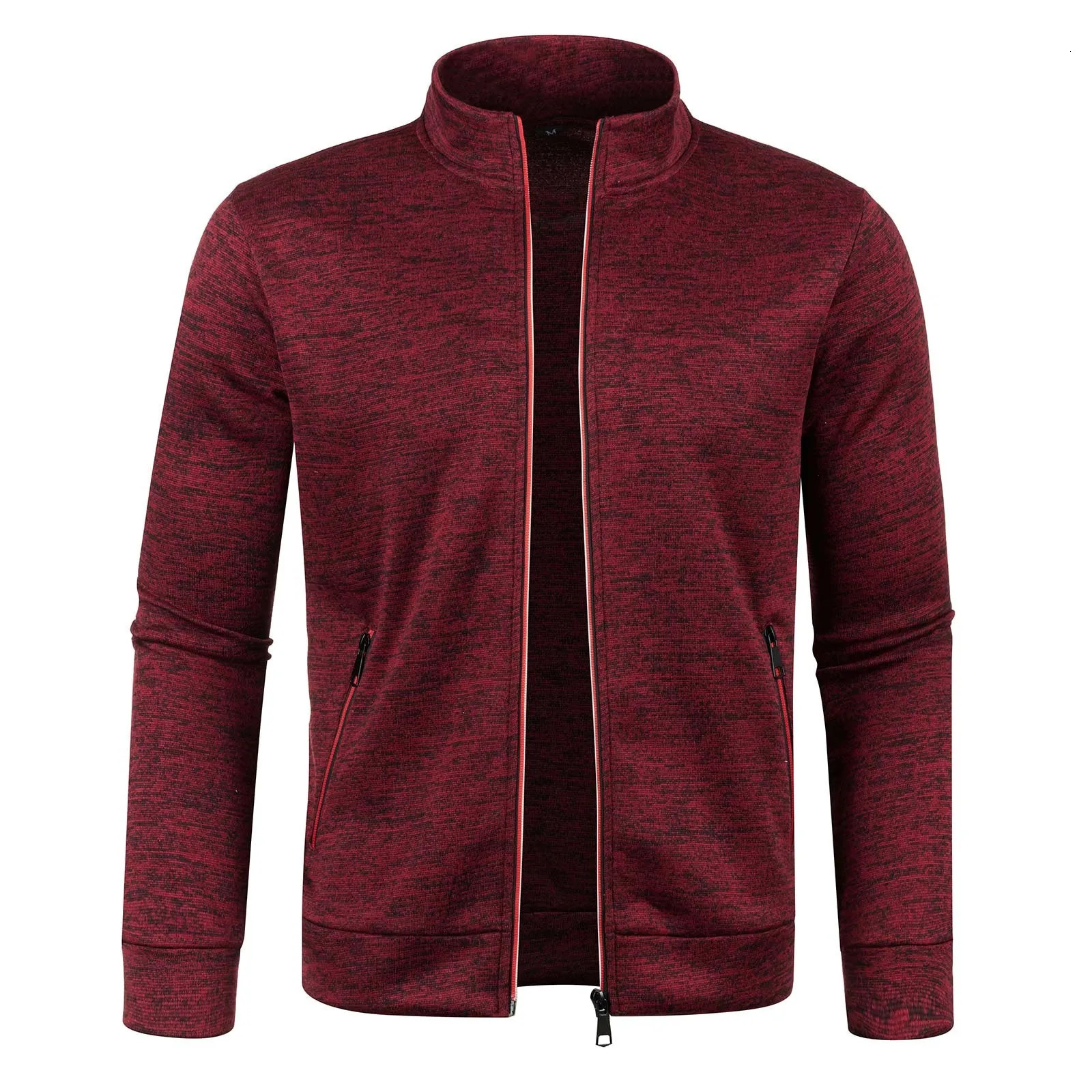 Spring Autumn Mens Stand Collar Zipper Long Sleeve Jackets Knit Stretch Loose Skin Friendly Coat Business Casual Sweatshirt 250616