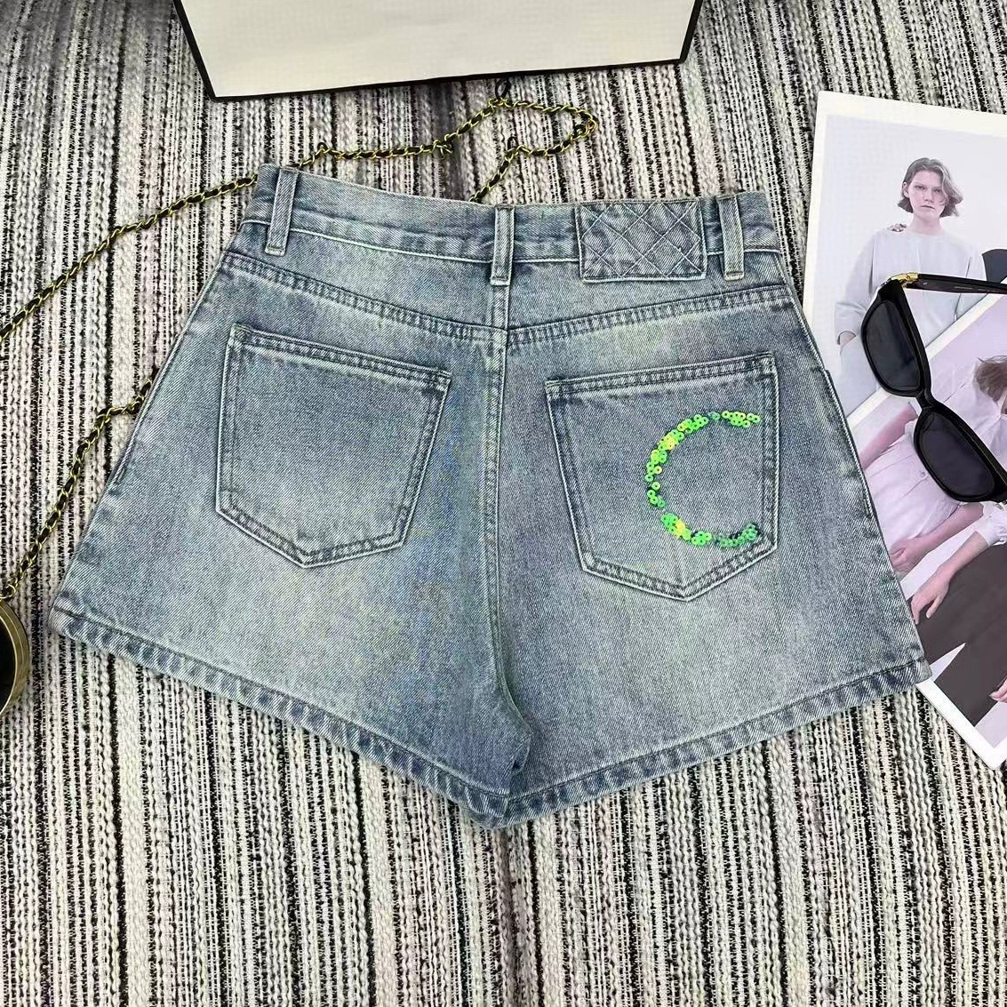 Chan 2025 shorts women denim shorts designer clothes women jeans women's designer high quality womens shorts women's jeans Straight pants
