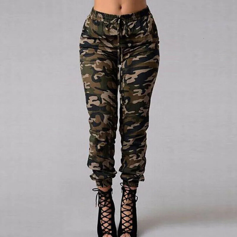 Women Camo Cargo High Waist Hip Hop Trousers Pants Military Army Combat Camouflage Long Pants Capris Plus Size S-2XL 250614